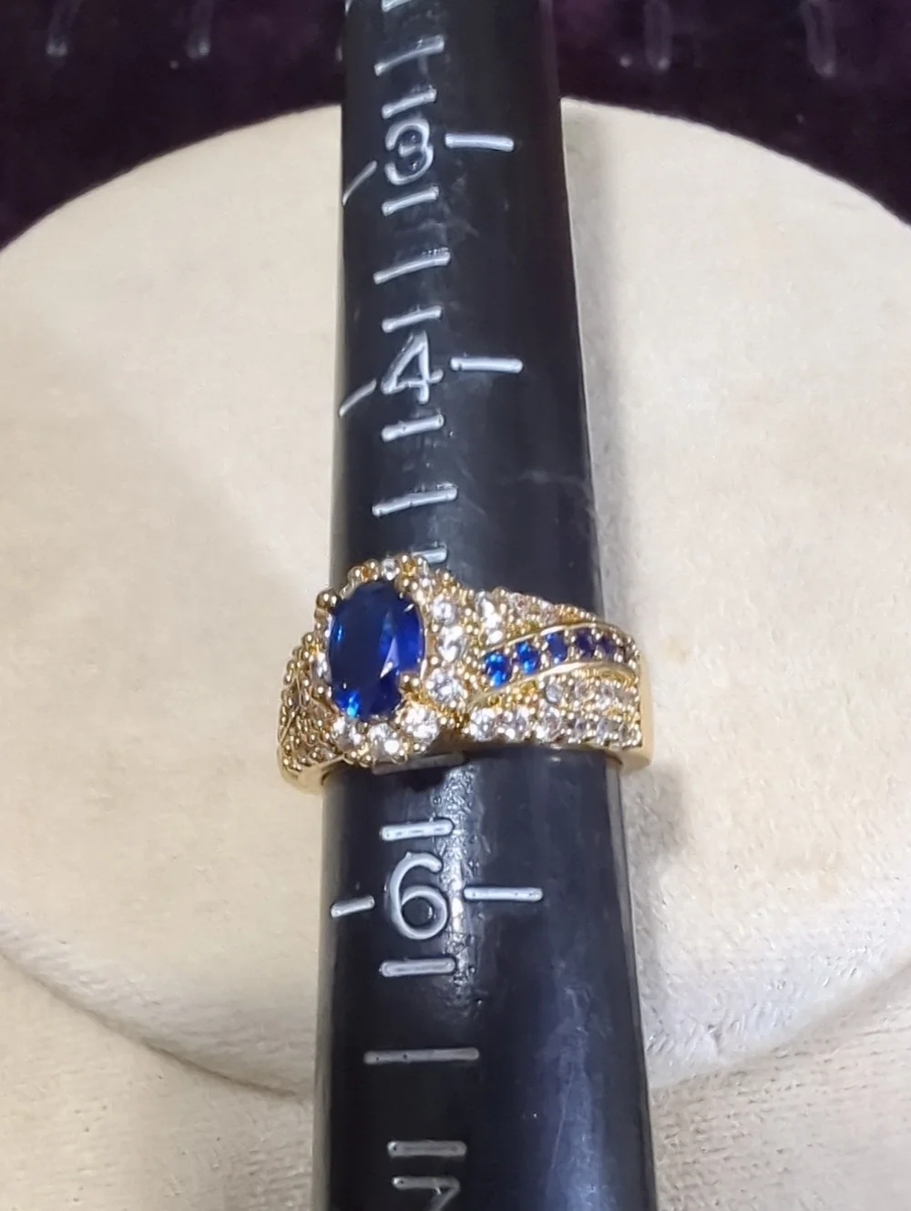 2.50Ct Oval Cut Lab Created Sapphire Women's Ring 14k Yellow Gold Plated NWT